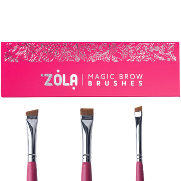 ZOLA Professional set of eyebrow brushes MAGIC BROW BRUSHES Raspberry
