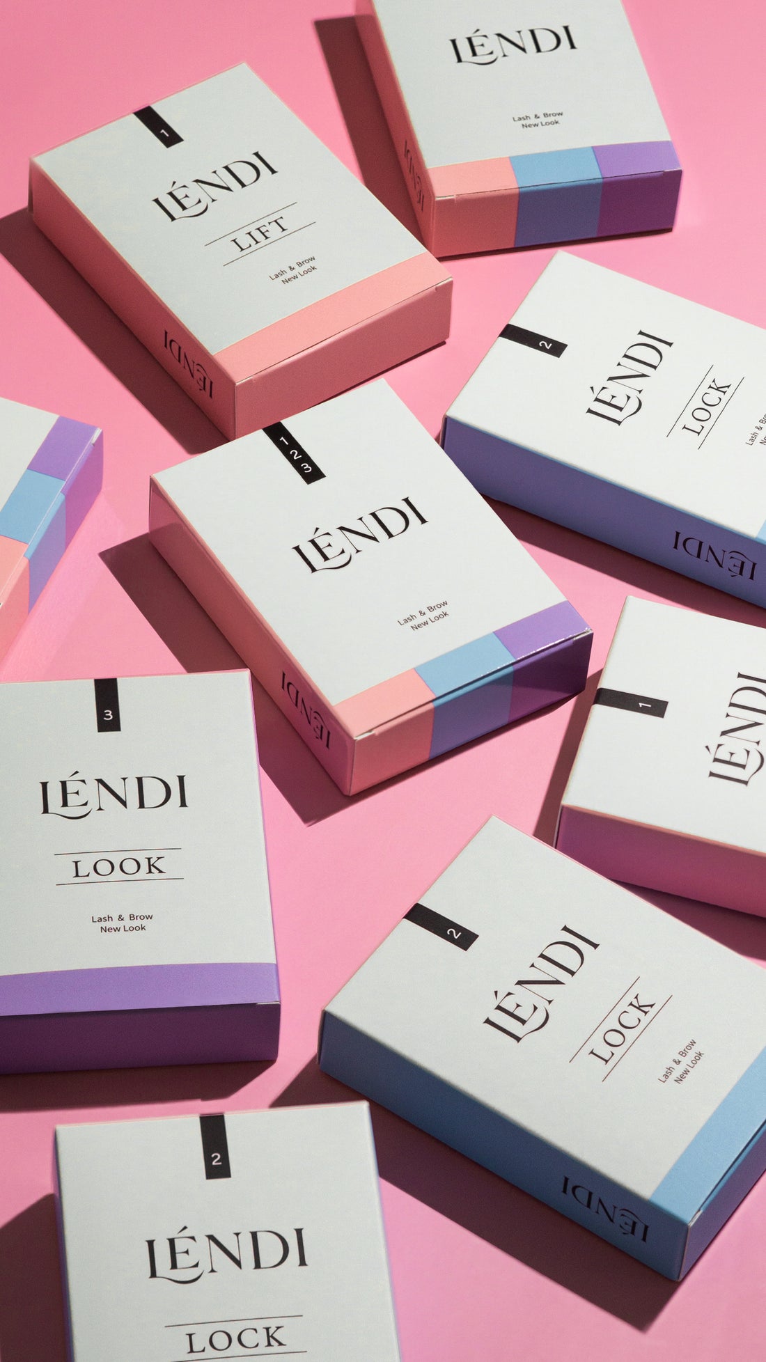 Set for eyelash and eyebrow lamination Lendi Lash Brow New Look / IN A SACHET, 3x3ml