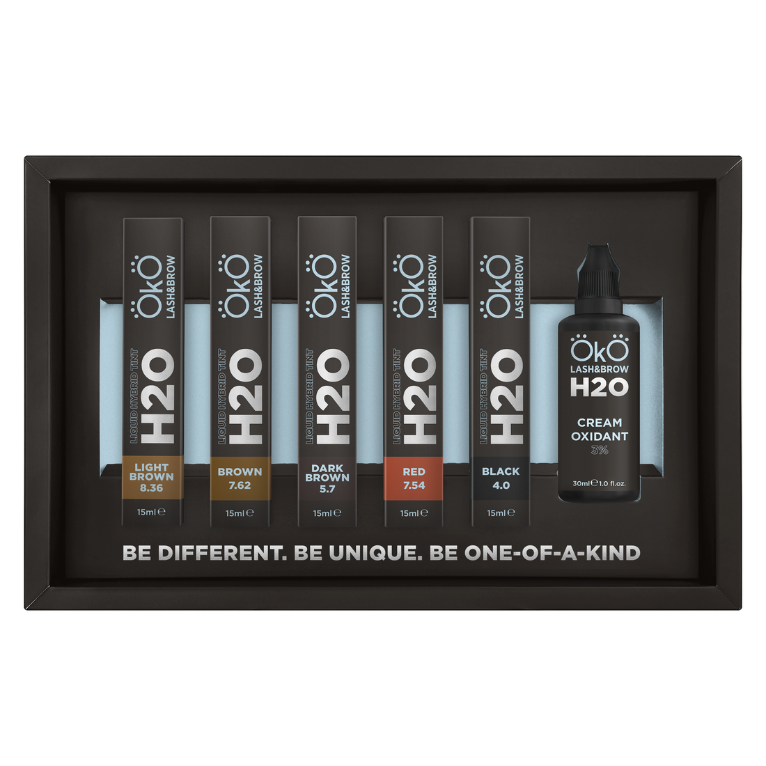 Eyebrow and eyelash dye set OKO Lash&Brow H20 Liquid Hybrid Tint