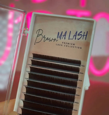 (MIXED) Brown (Pecan) MA LASH individual lash extensions mix 7-13mm 12 lines